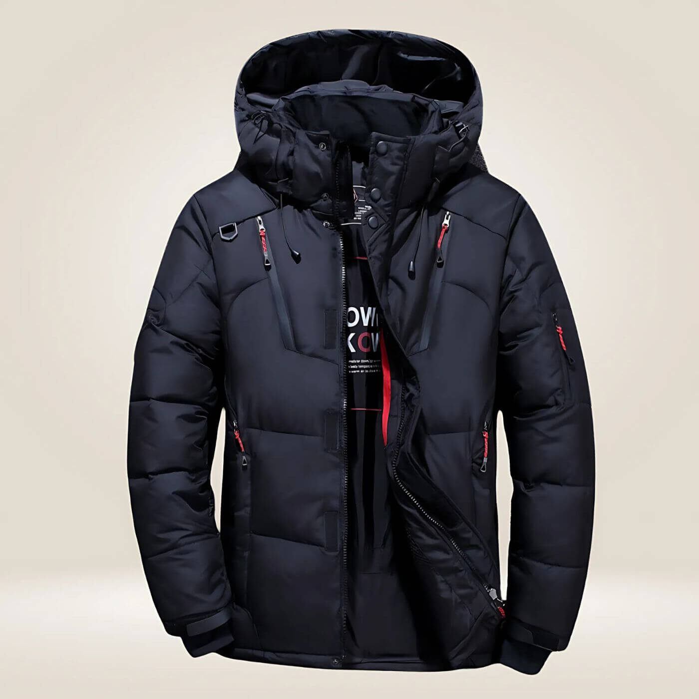 cedric weatherproof winter down jacket - black