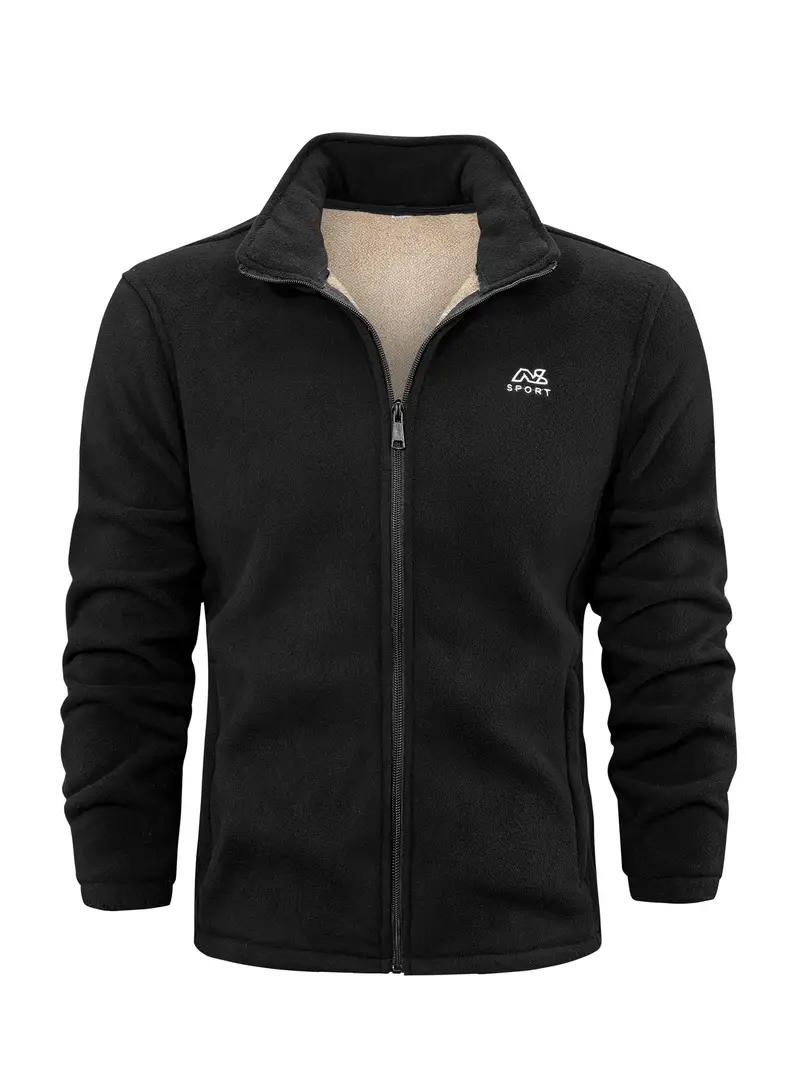 luca fleece jacket - black