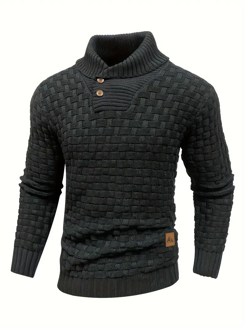 waffle sweater - black