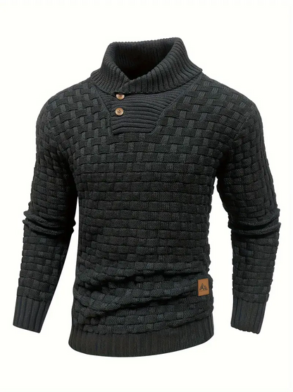 WAFFLE SWEATER - Black