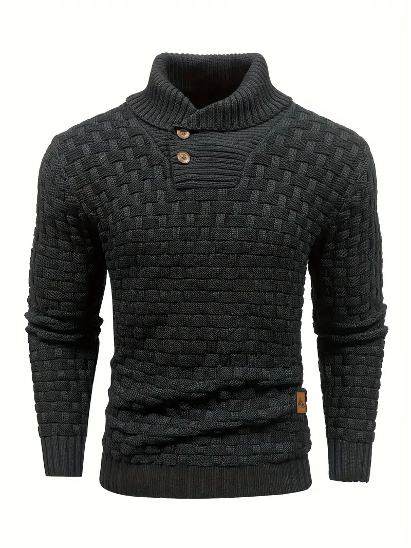 waffle sweater - black