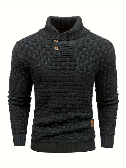 WAFFLE SWEATER - Black