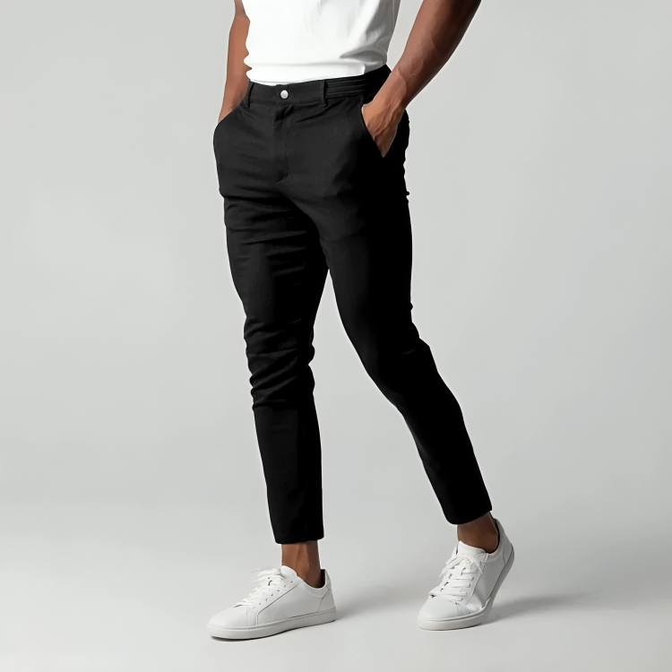 stefano chino pants - black