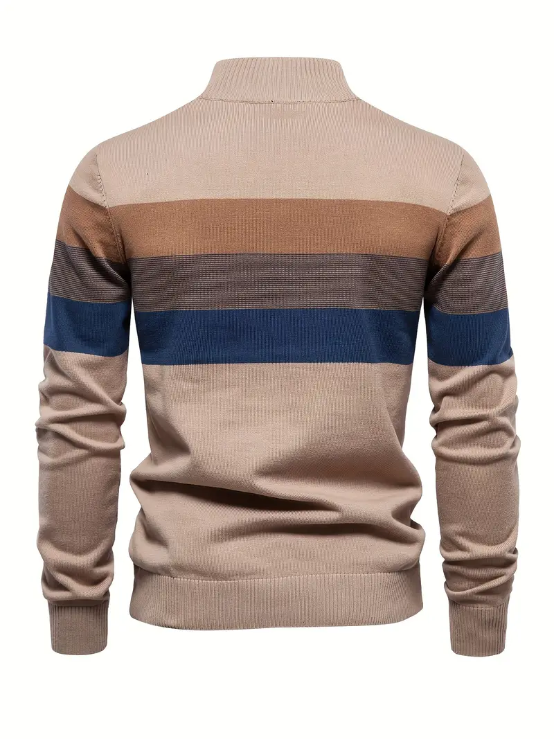 emanuele color block sweater - khaki