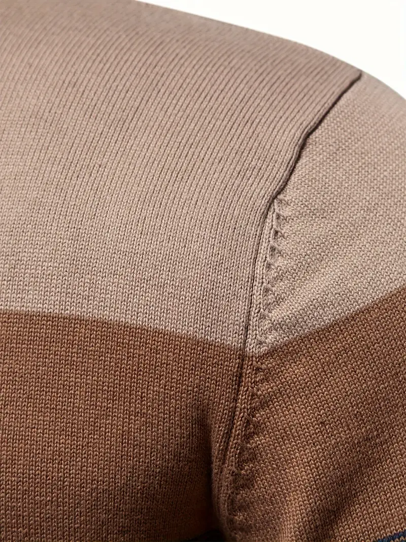 emanuele color block sweater - khaki