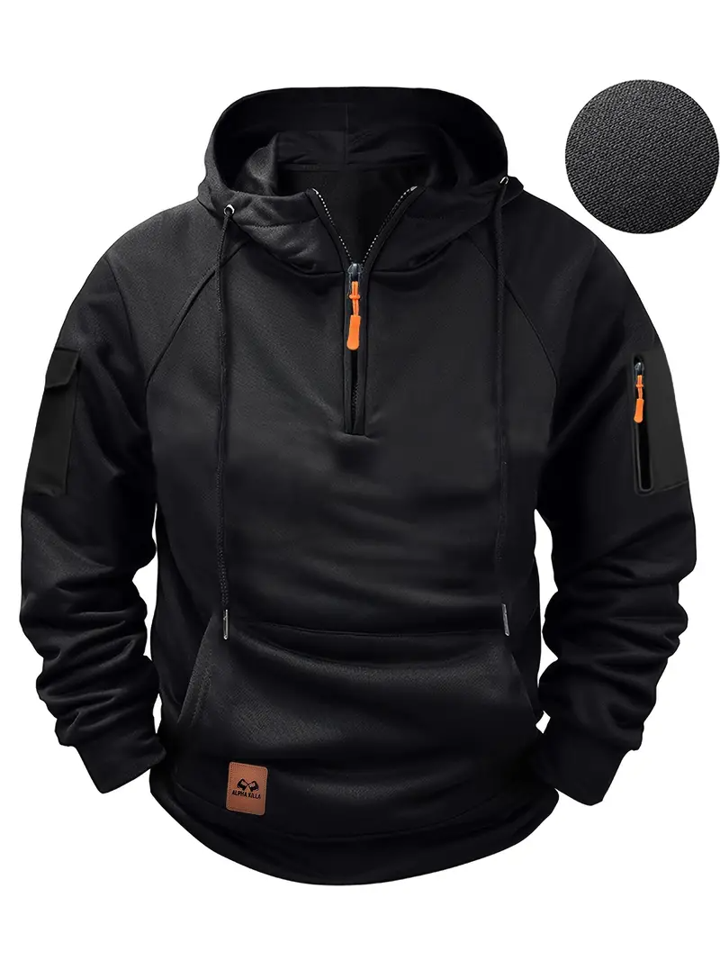 ismael zip-up hoodie - black