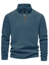 RUBEN ZIP SWEATER - Sea blue