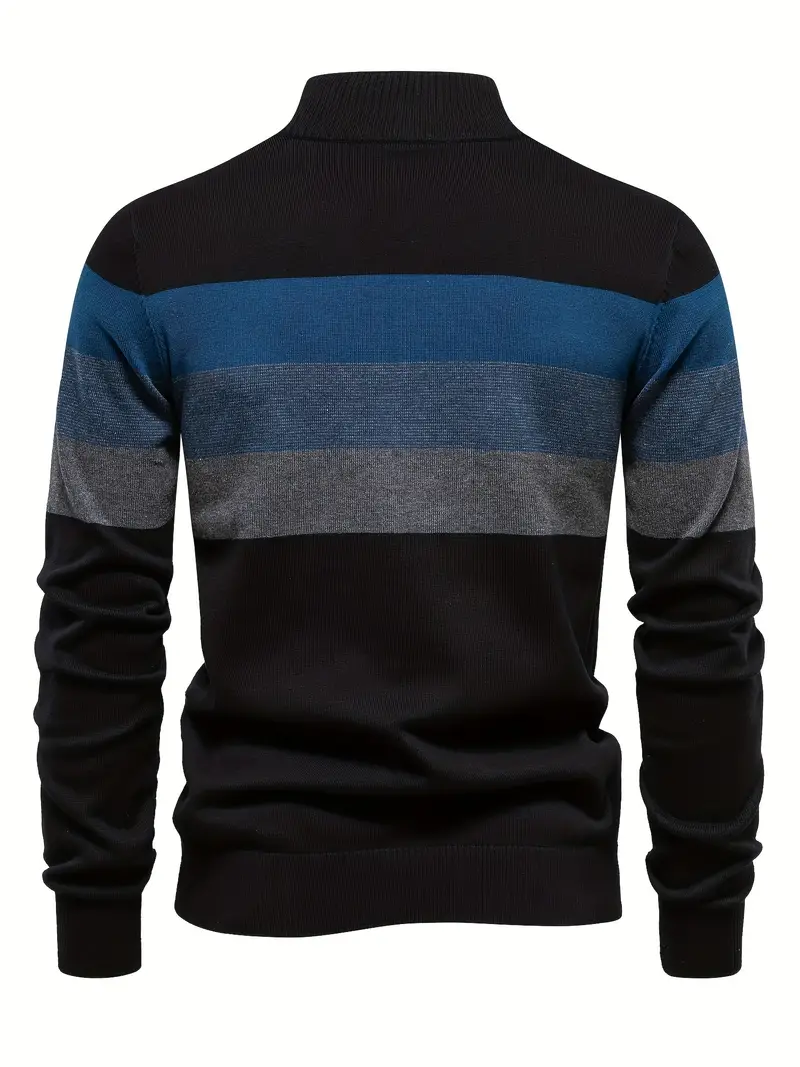 emanuele color block sweater - black