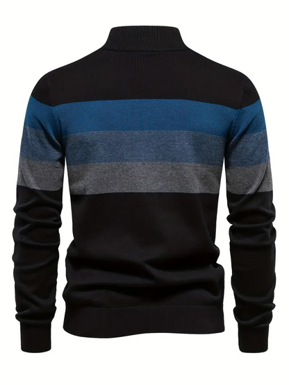 EMANUELE COLOR BLOCK SWEATER - Black