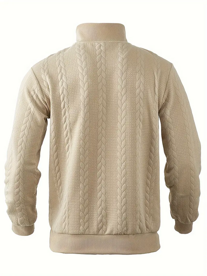 RODRIGO ZIP UP PULL OVER - KHAKI