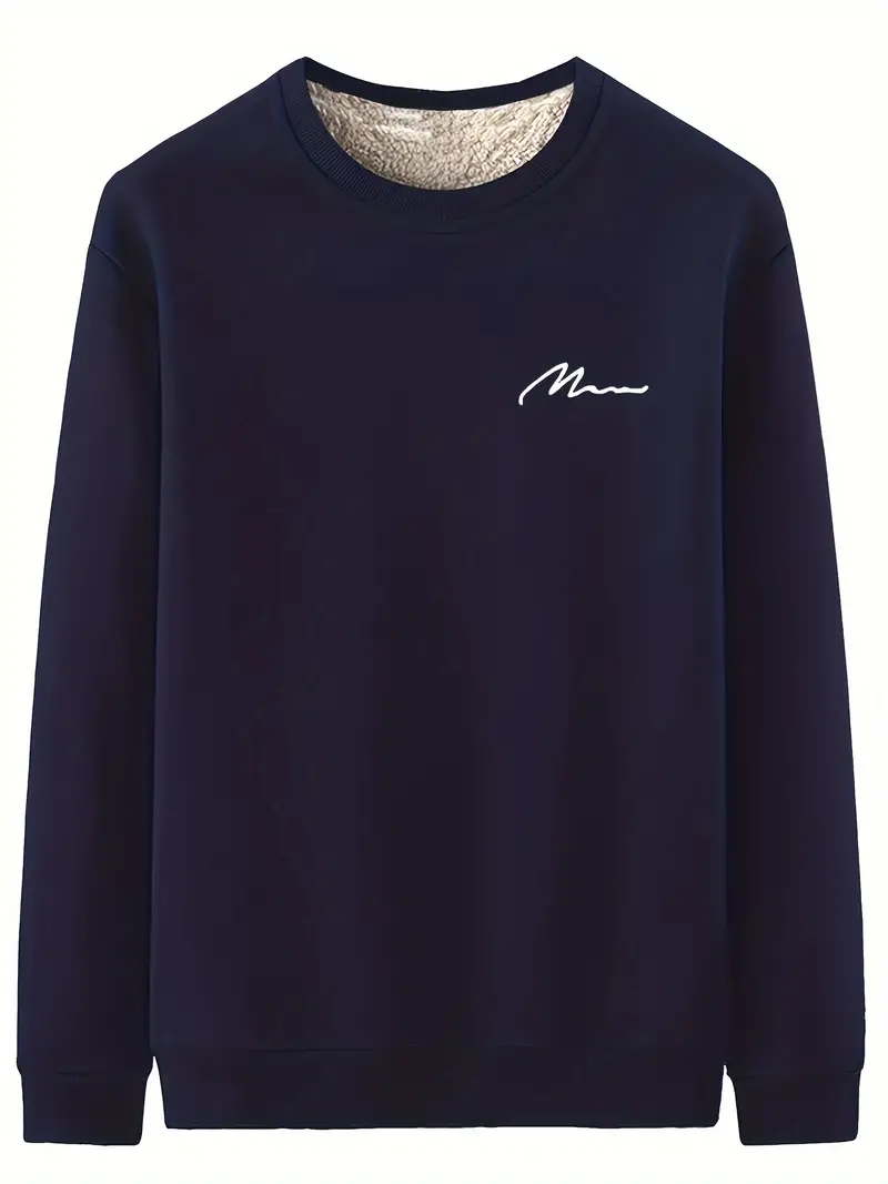 thermal fleece sweatshirt - navy blue