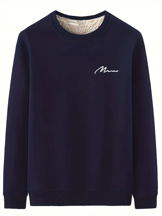 THERMAL FLEECE SWEATSHIRT - Navy blue