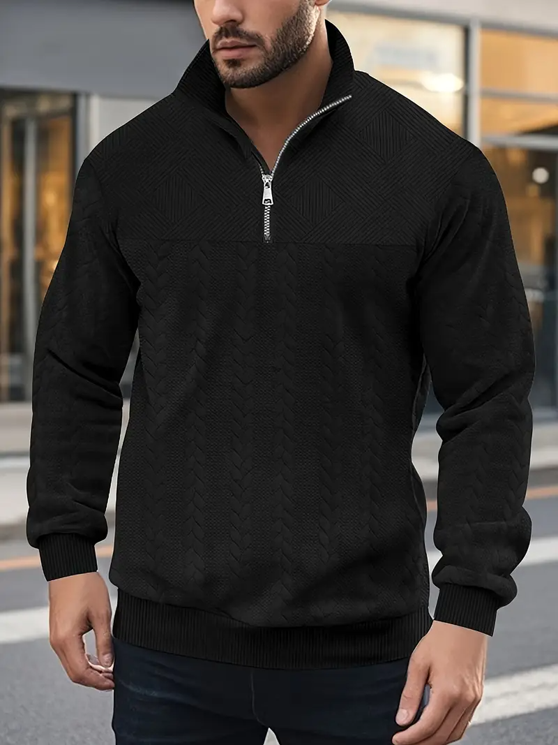 rodrigo zip up pull over - black