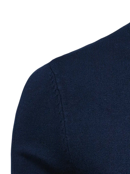 MERINO WOOL SWEATER - Navy blue