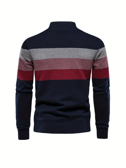 EMANUELE COLOR BLOCK SWEATER - Navy blue