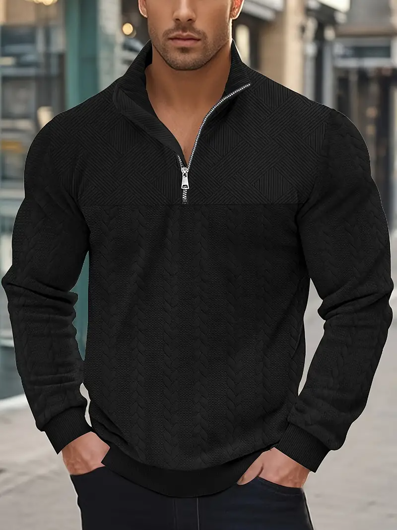 rodrigo zip up pull over - black